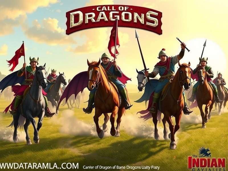 Call of Dragons में घुड़सवार सेना रणनीति का नक्शा दिखाती तस्वीर