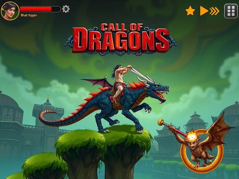Call of Dragons gameplay screenshot showing dragon and army