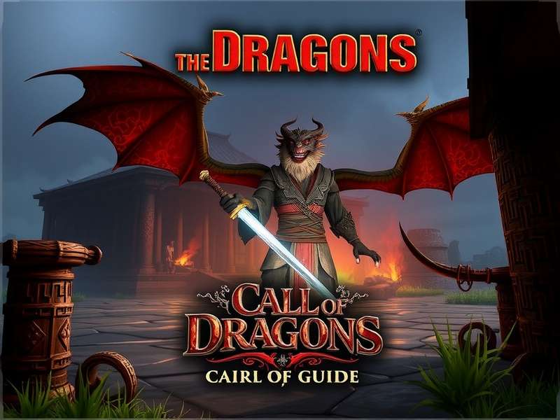 कॉल ऑफ ड्रैगन्स गेम बैनर - ड्रैगन और सेना