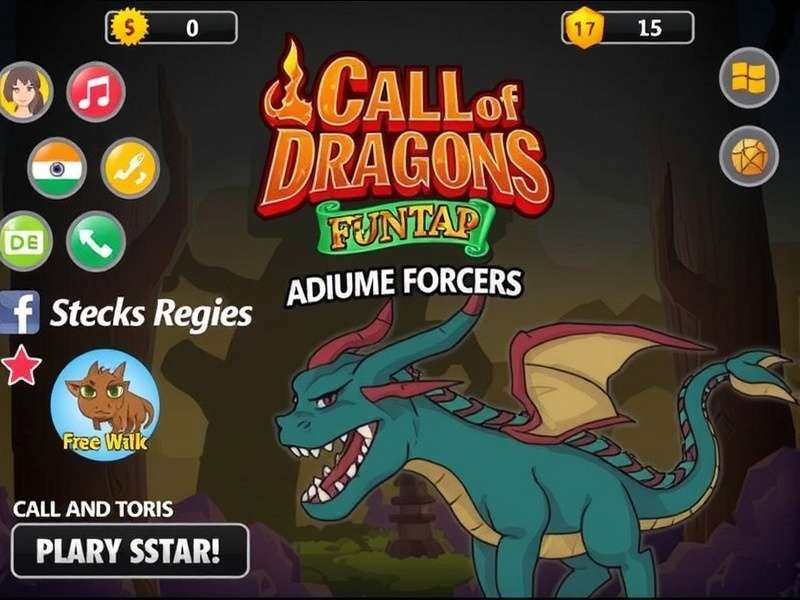 Epic fantasy battle scene with dragons and armies clashing in Call of Dragons