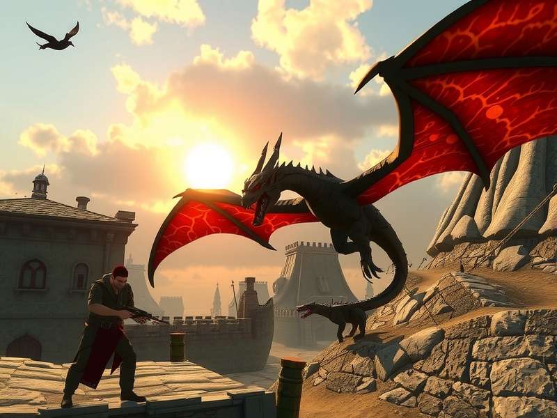 Call of Dragons PC gameplay showing epic dragon battle on high settings