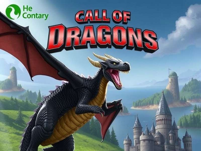 Call of Dragons gameplay in a web browser showing heroes and dragons