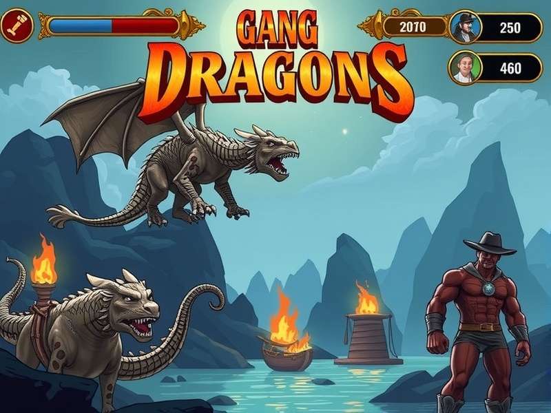 Epic dragon battle scene from Gang Of Dragons Game