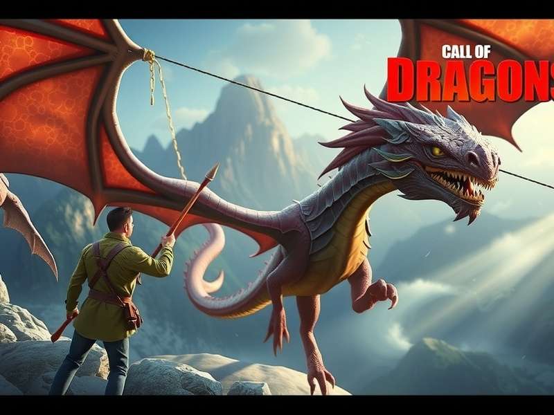 Call of Dragons Epic Battle Scene showing heroes and dragons in combat