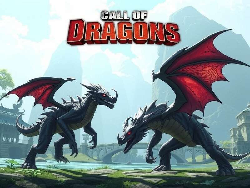 Call of Dragons June 2024 gameplay scene with dragons and warriors