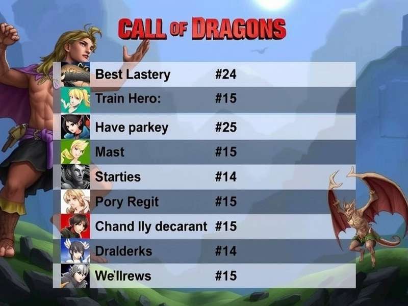 Call of Dragons Hero Tier List Visual Ranking