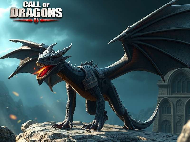 Call of Dragons game online banner showing dragons and mythical battlefield