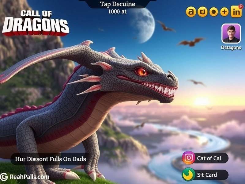 Call Of Dragons Funtap Top Up – Epic battle scene with dragons and heroes