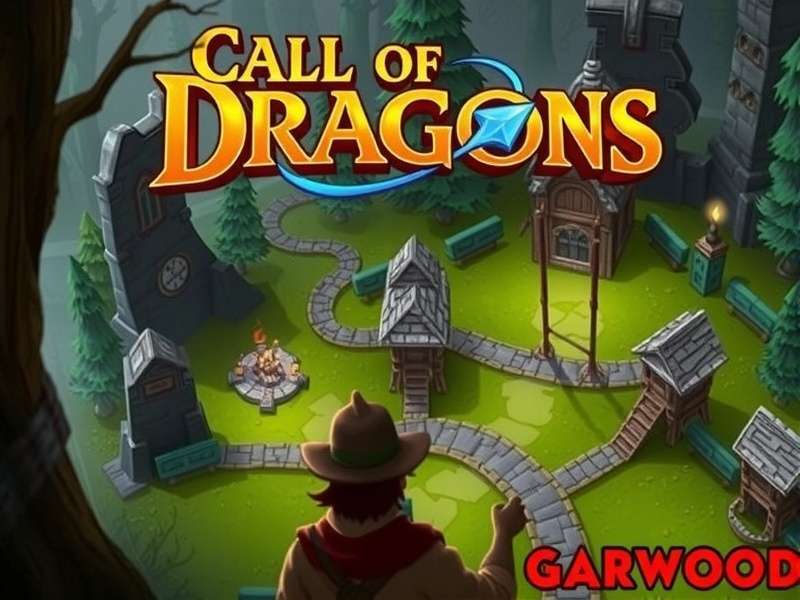 Call of Dragons Garwood hero charging into battle with fiery sword